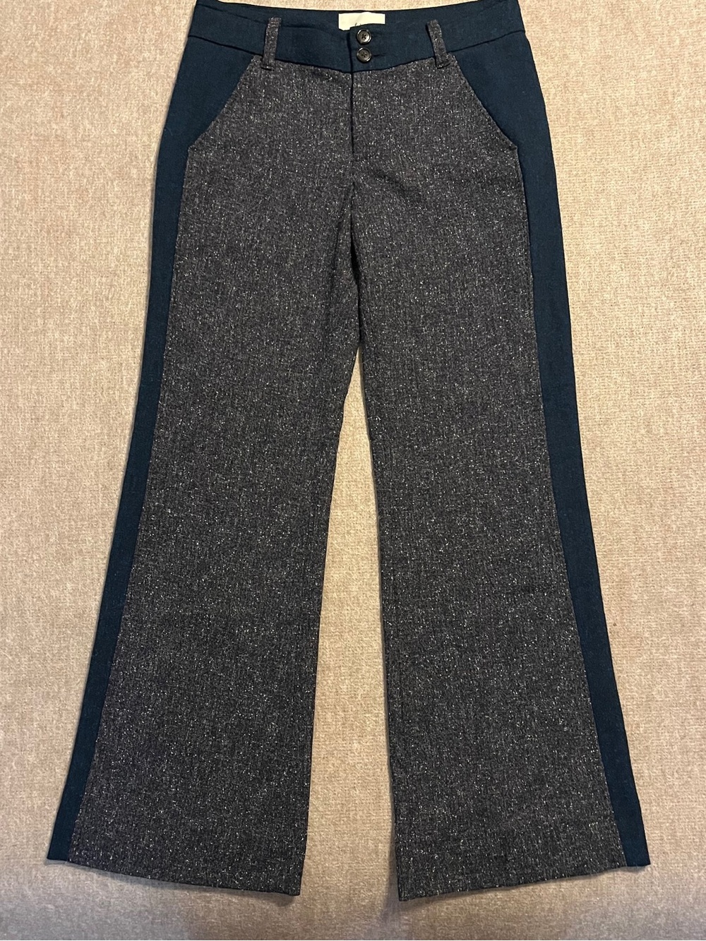 Anthropologie Elevenses Brighton Tweed Wide Leg Pants Size 4 - Picture 3 of 13